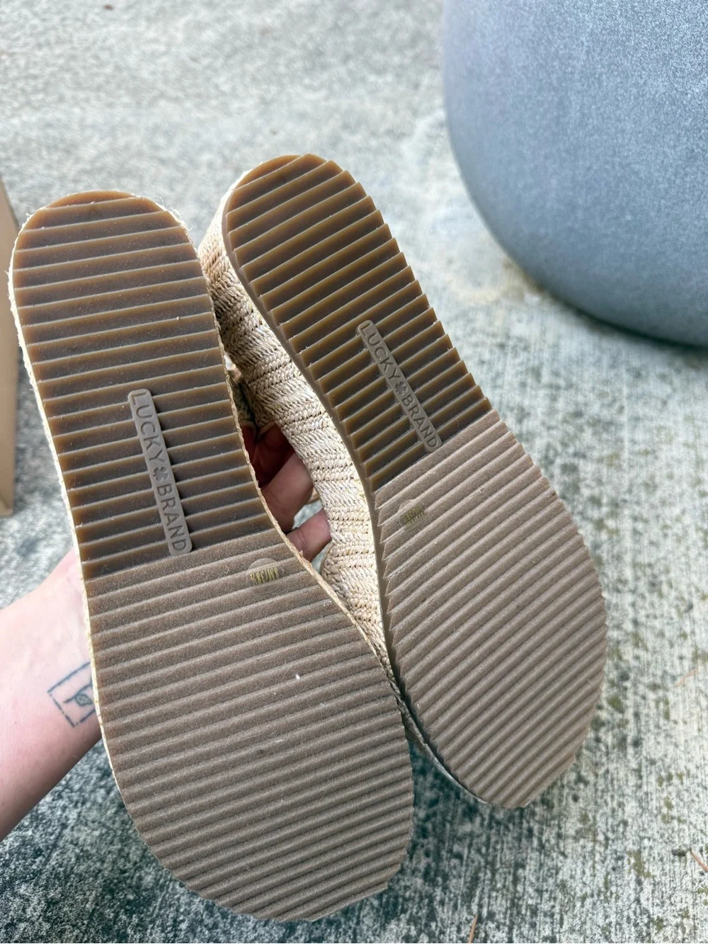Lucky Brand Lunar Coastal Sandal Platform Espadrille Wedge in Natural Beige - 8